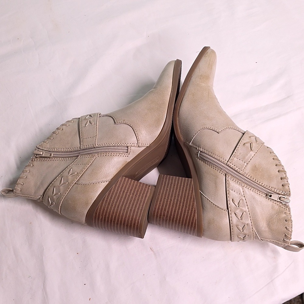 Frye and Co Palma Ankle Boots Women 7.5 Beige Western Boho Cowgirl Festival - Picture 5 of 9